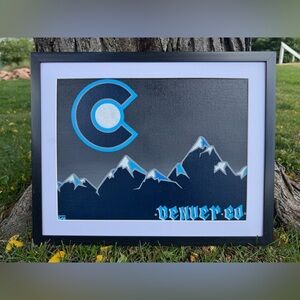 Original Art by Colorado Artist Acrylic Paint on Framed Canvas 9 X 12